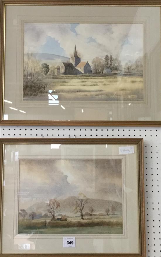 Two water colours of country scenes by Jack Amey